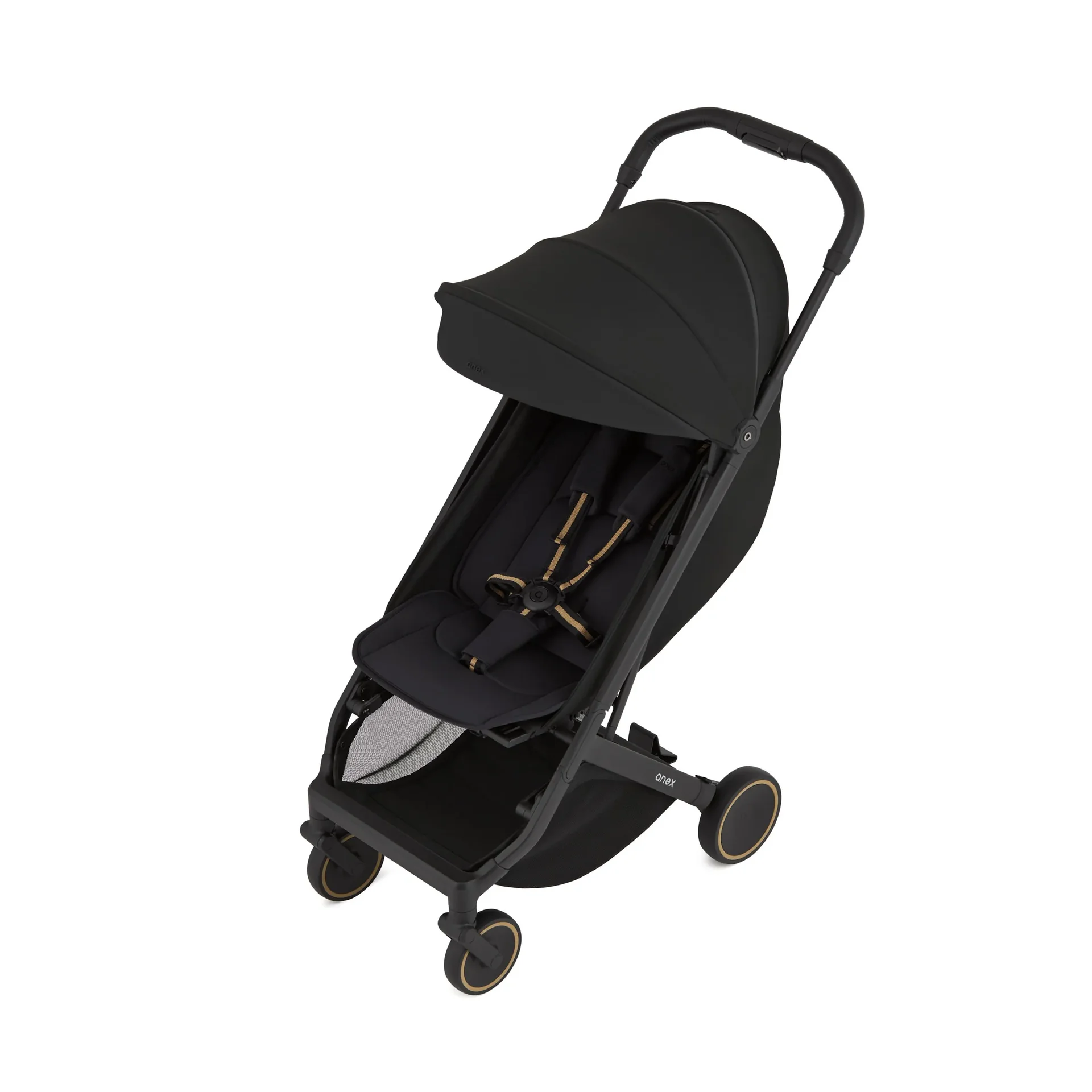 "Anex Kinderwagen Air-X², ultraleicht, kompakt faltbar, schwarz, ab Geburt, Aluminiumrahmen, Gelräder image"