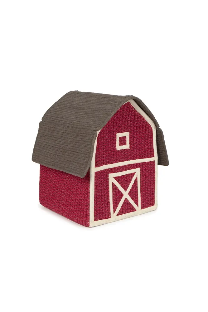 "Aufbewahrungskorb Kinderzimmer, Spielzeugkorb aus Baumwolle, Bauernhof-Motiv, 35x35cm image"