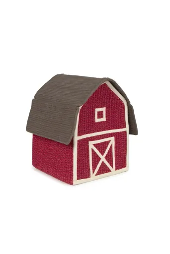 Aufbewahrungskorb Kinderzimmer, Spielzeugkorb aus Baumwolle, Bauernhof-Motiv, 35x35cm