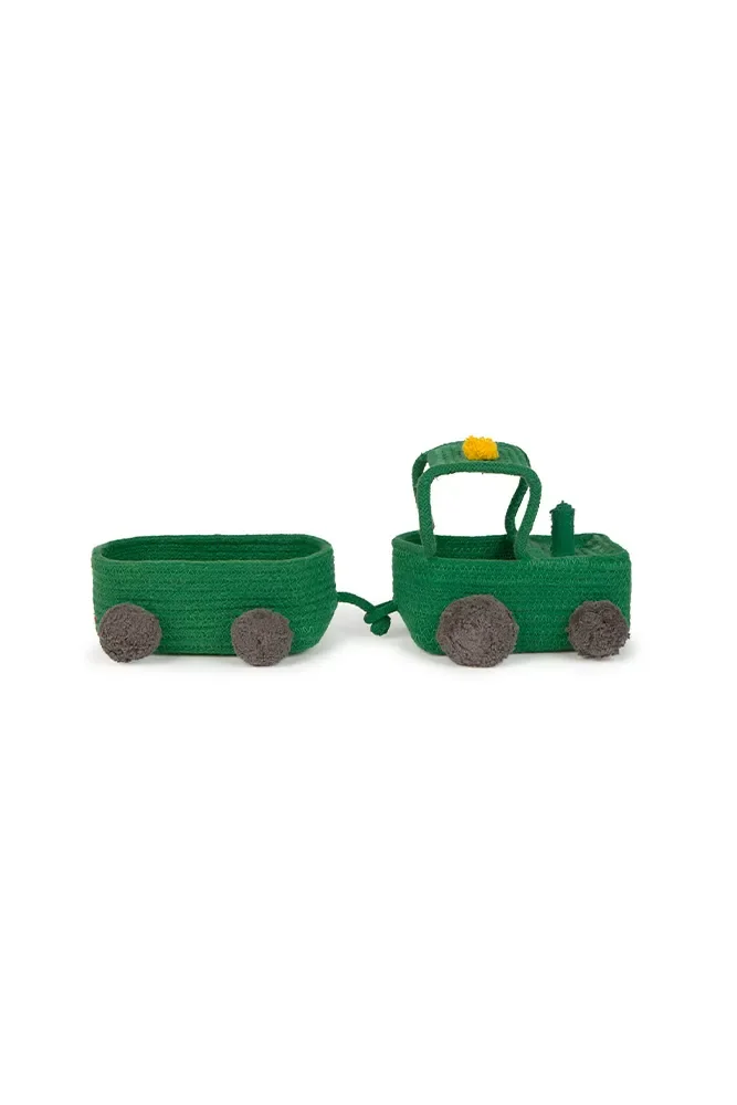 "Spielzeugkorb Traktor Kinder, Waschbarer Baumwollkorb, Aufbewahrung Kinderzimmer, Handgemacht image"