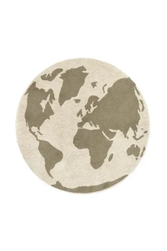 "Pouf Weltkarte aus recycelten Teppichen, Sitzhocker bunt, Wollpouf Kinderzimmer, Wohnzimmerhocker image"