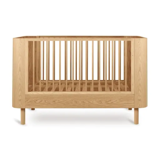 "Quax Yume Kinderbett 140 x 70 cm aus Massivholz und MDF, Höhenverstellbar und Umbaubar, Farbe: Naturasche image"