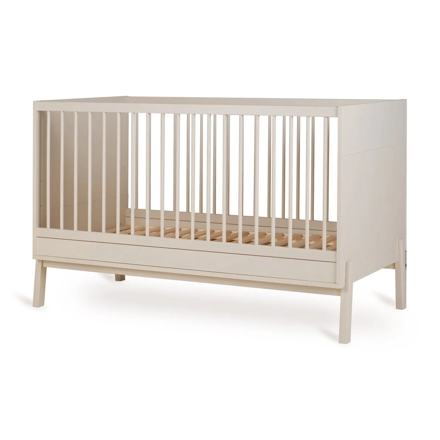 "Quax Ashi Babybett 140x70 cm – Mitwachsendes Gitterbett mit Umbau zum Juniorbett | Höhenverstellbares Kinderbett aus Massivholz, Farbe: Ton image"