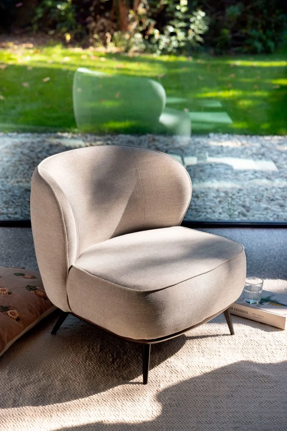 Quax Zen Stuhl | Loungesessel im Mid-Century Design | Kinder- & Erwachsenen-Sessel aus Baumwolle, Farbe: Ton