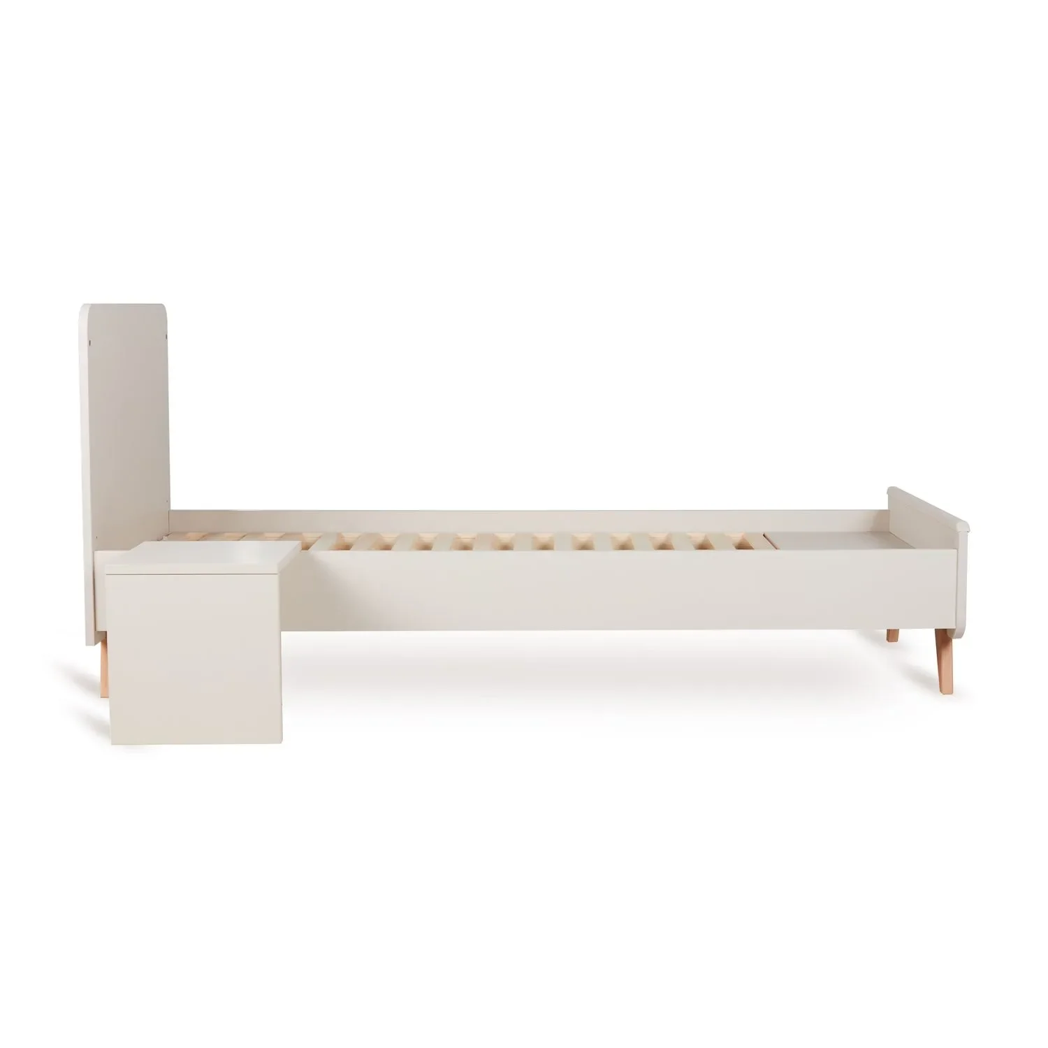 Quax Loft Junior Kit 170x70 cm | Umbauset für Loft Babybett zum Juniorbett | Mit Nachttisch & Bettgitter-Option, Farbe: Ton