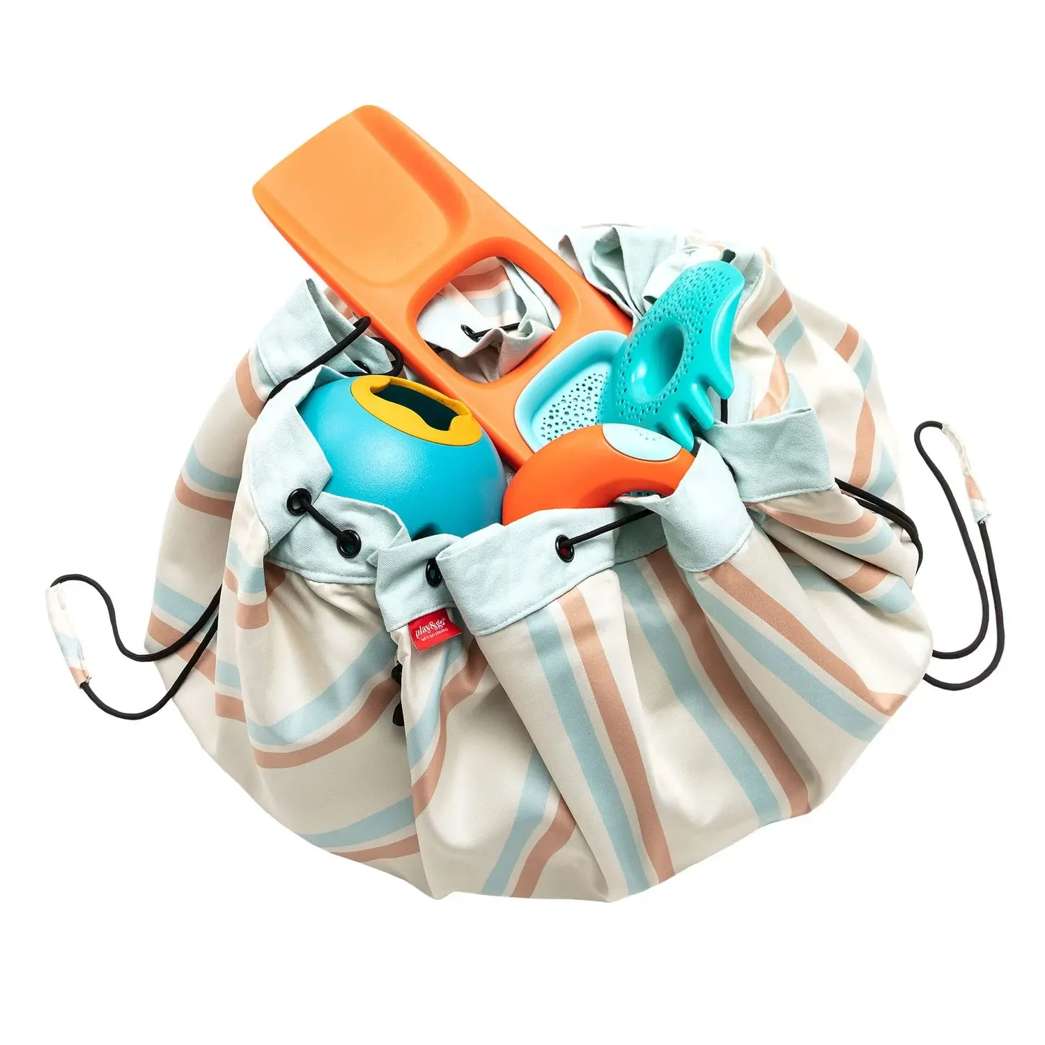 "Play&Go Spielzeugsack, Spielzeugkorb, Spielzeug aufbewahrungstasche - Draussen, Farbe: Streifen image"