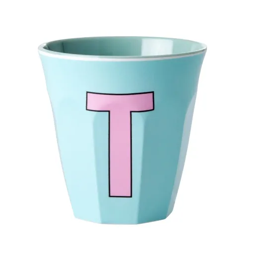 "Rice Melaminbecher mit dem Buchstaben T, 250 ml in Minze image"