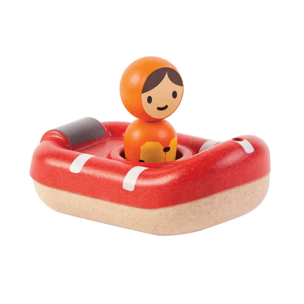 "Plan Toys Badewannen-Boot Holz rot image"