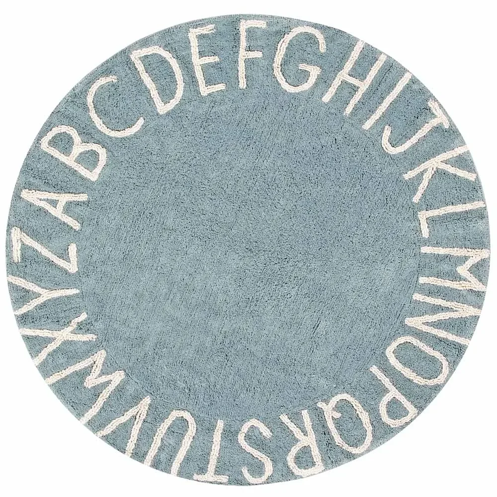 "Lorena Canals runder Teppich ABC blau image"