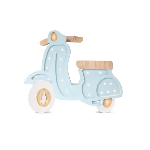 "Little Lights Nachtlicht Kinder, Nachtlampe Vespa-Roller - 100% Kiefernholz natur, Farbe: Azzurro image"