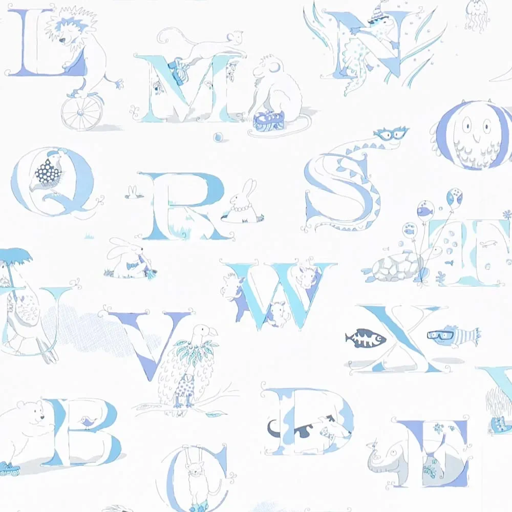 "Little Sanderson Abracazoo Tapete Alphabet creme blau image"