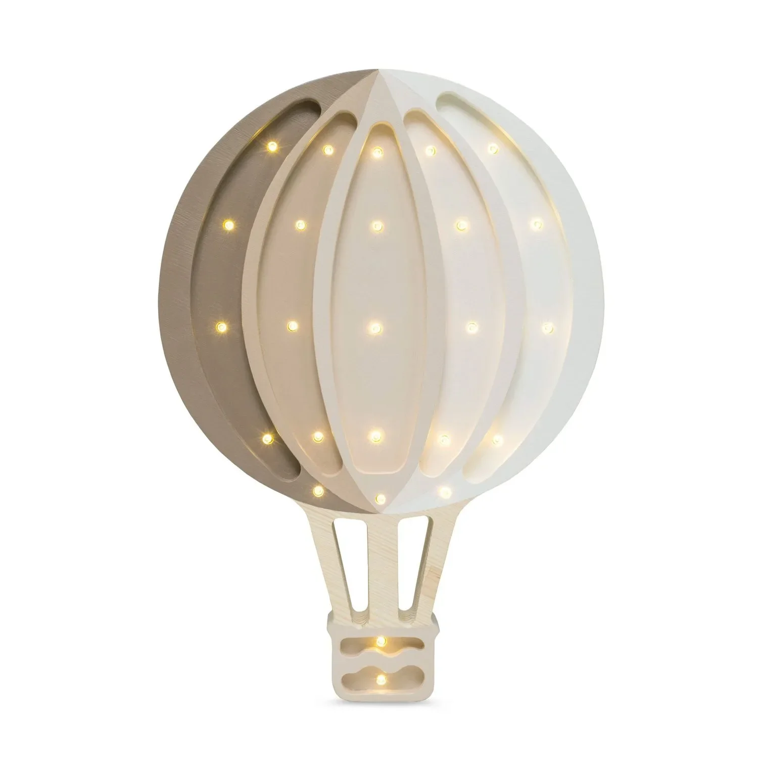 "Little Lights Nachtlicht Kinder, Nachtlampe Heißluftballon - 100% Kiefernholz natur, Farbe: Cappuccino Regenbogen image"