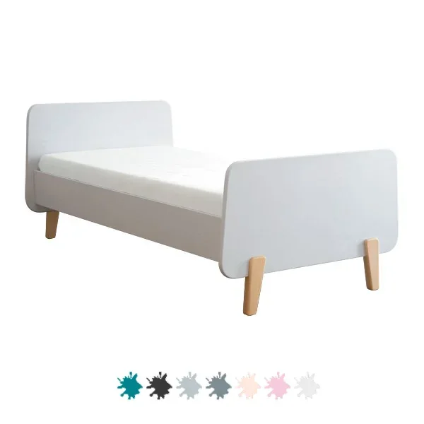 "Laurette Kinderbett "MM" mit Holzfüssen 90 x 190, Farbe: weiss image"