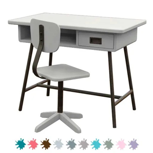 "Laurette Kinderschreibtisch La Classe mit Stuhl, Farbe: taupe image"