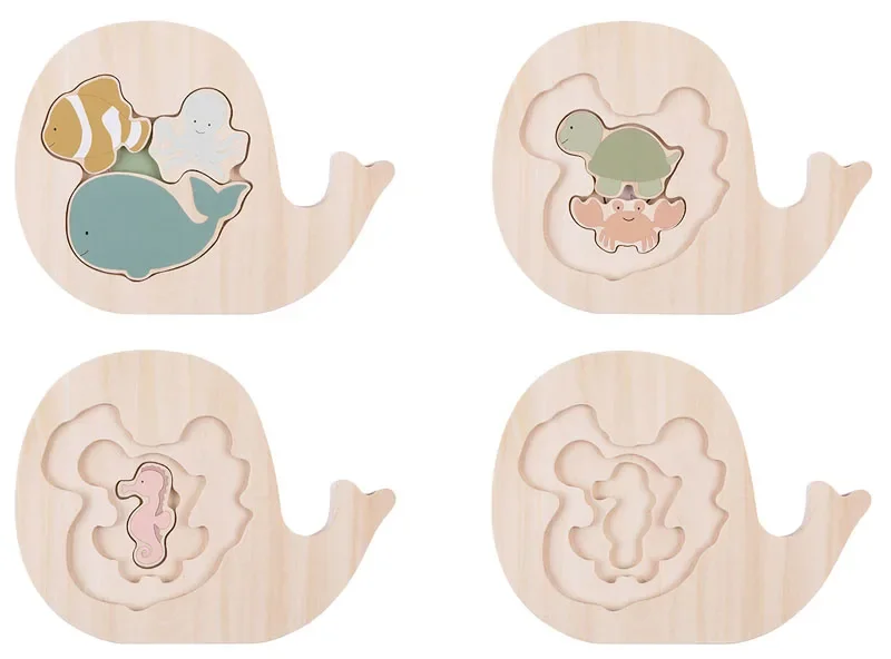 "Jabadabado Kinderspielzeug, Holzspielzeug, Steckpuzzle - Korallen image"