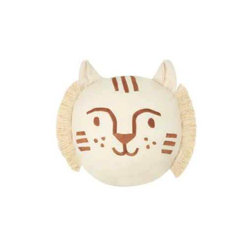 "Nobodinoz Kinderkopfkissen und Babykissen mit Tigergesicht aus Baumwolle, 35 x 30 cm image"