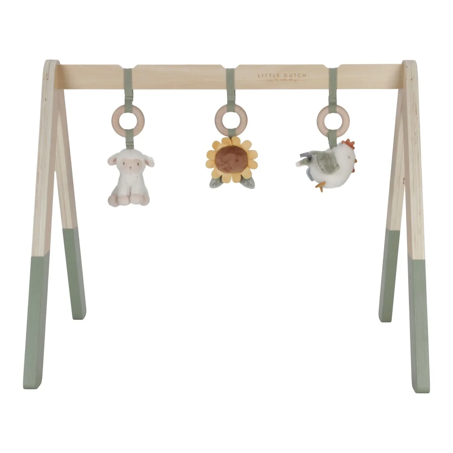 "Little Dutch Spielbogen, Spieltrapez Little Farm - Motorikspielzeug Bauernhof mit Greiflingen, Krabbelbogen ab 0 Monaten image"