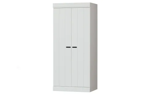 "WOOOD - Schrank Connect, 2-türig, Kiefer, weiss, 175x77x56 cm image"