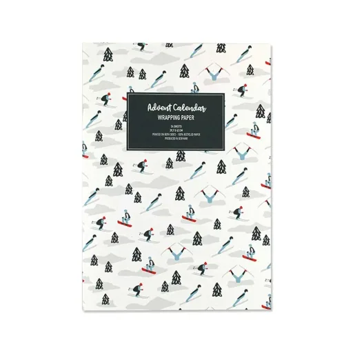Ava & Yves Geschenkpapier Adventskalender Ski