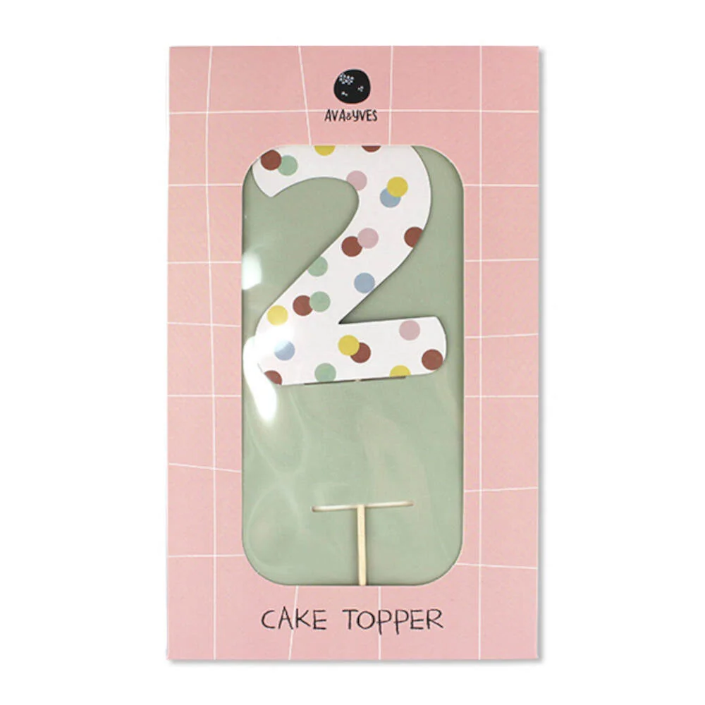 "Ava & Yves Cake Topper Zahl "2" image"