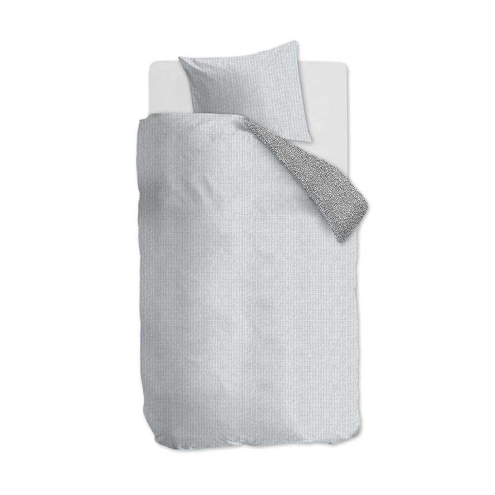 "Beddinghouse Wendebettwäsche Kate Waffelmuster Punkte hellblau 135 x 200 image"