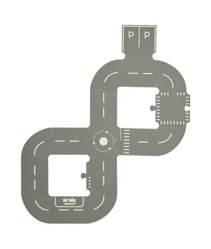 "Straßenpuzzle aus Buchenholz und PVC für Spielzeugautos, 16 Teile – Liewood image"