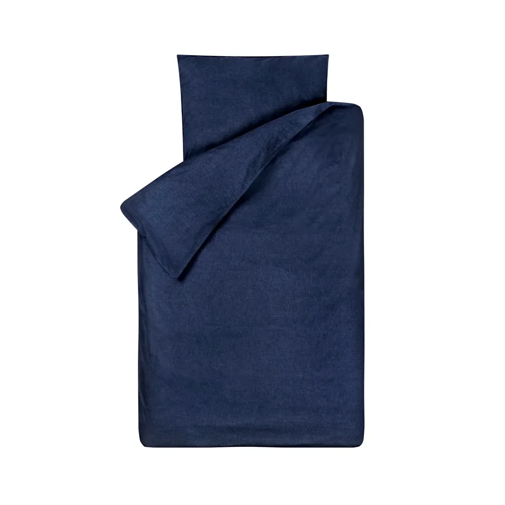 "Bink Kinderbettwäsche Bo uni jeansblau 100 x 135 image"