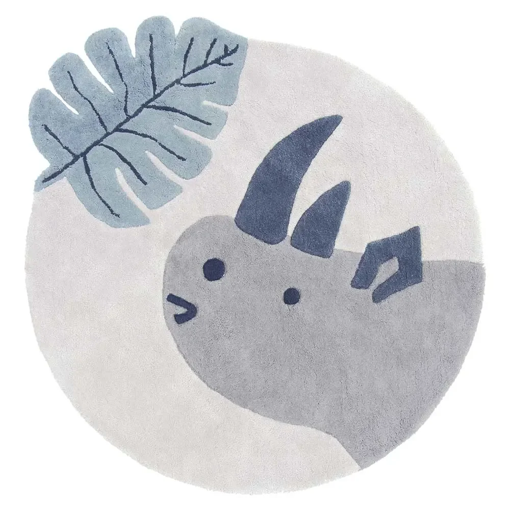 "Lilipinso Teppich Nashorn grau blau 100 cm image"